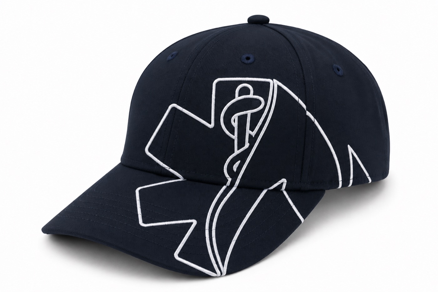 Casquette - broderie au fil épais, tracé continu