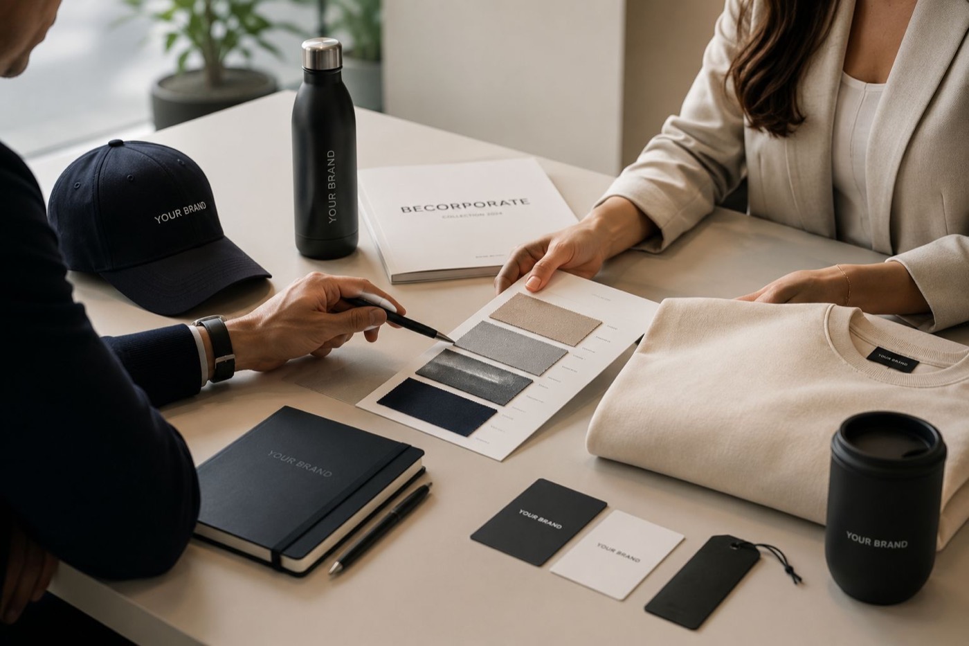 Choosing materials and colours with a client
