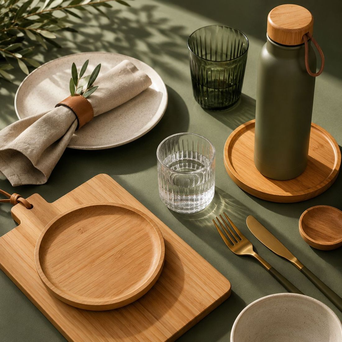 Art de la table personnalisée — vaisselle et accessoires bambou